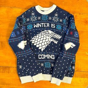 Game of Thrones Christmas Sweater House Stark Blue Size Small